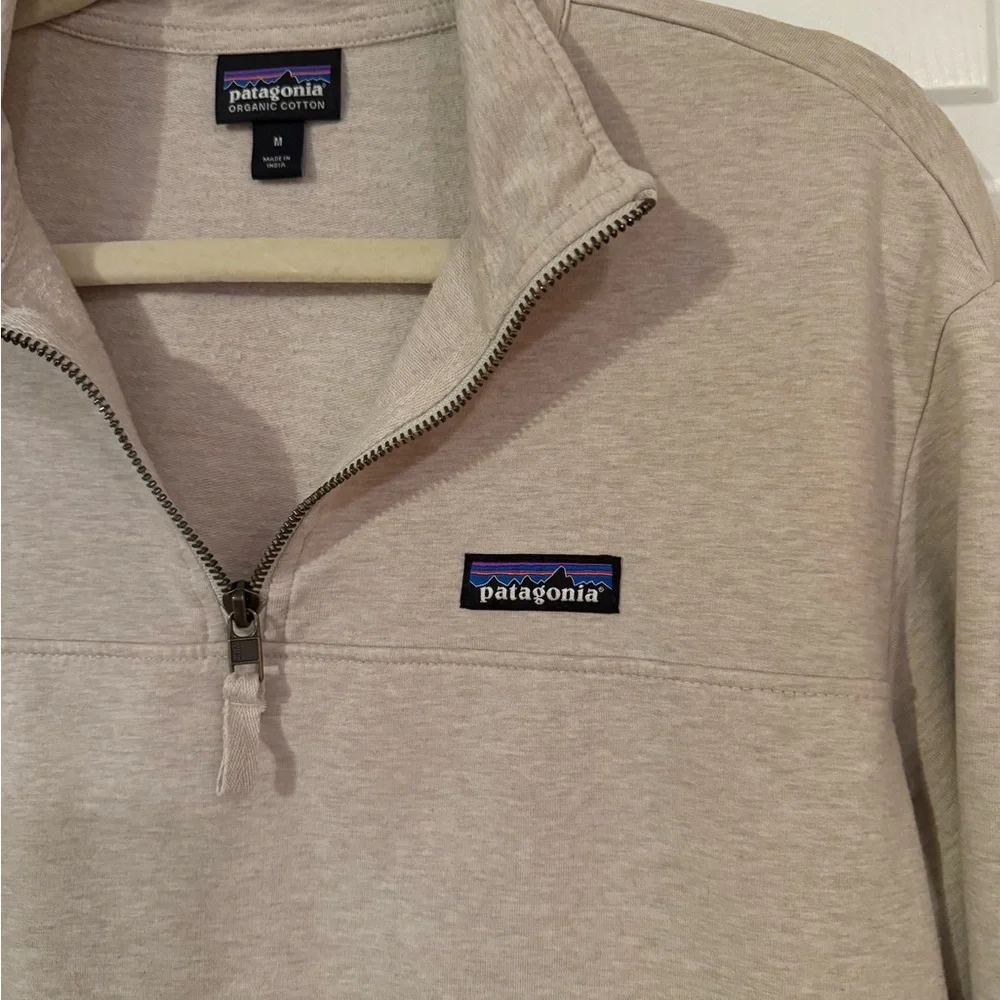 Patagonia Light Tan Oatmeal Natural Quarter-Zip Sweatshirt Pullover - Picture 4 of 6